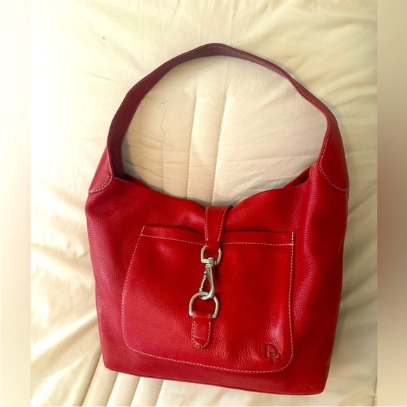 Dooney & Bourke Red Leather Hobo Bag with Sleek Design - Picture 15 of 15